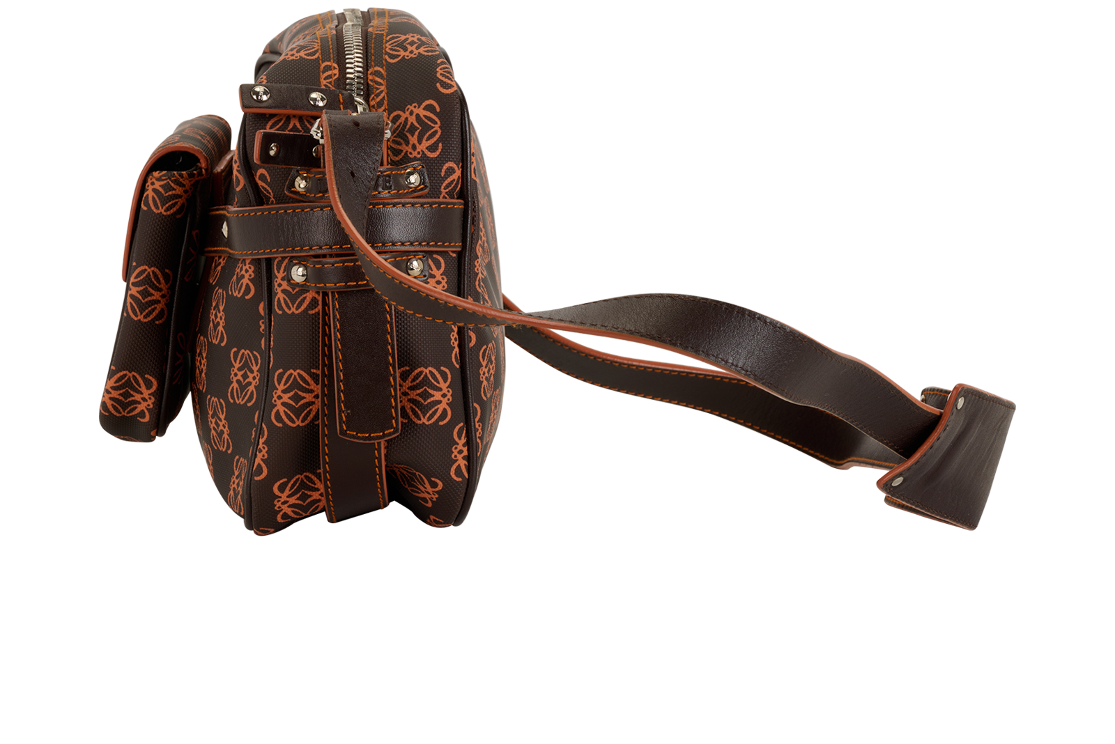 Anagram Shoulder Bag, &pound;250, Handbags, Brown/Orange, Canvas, Bottom view